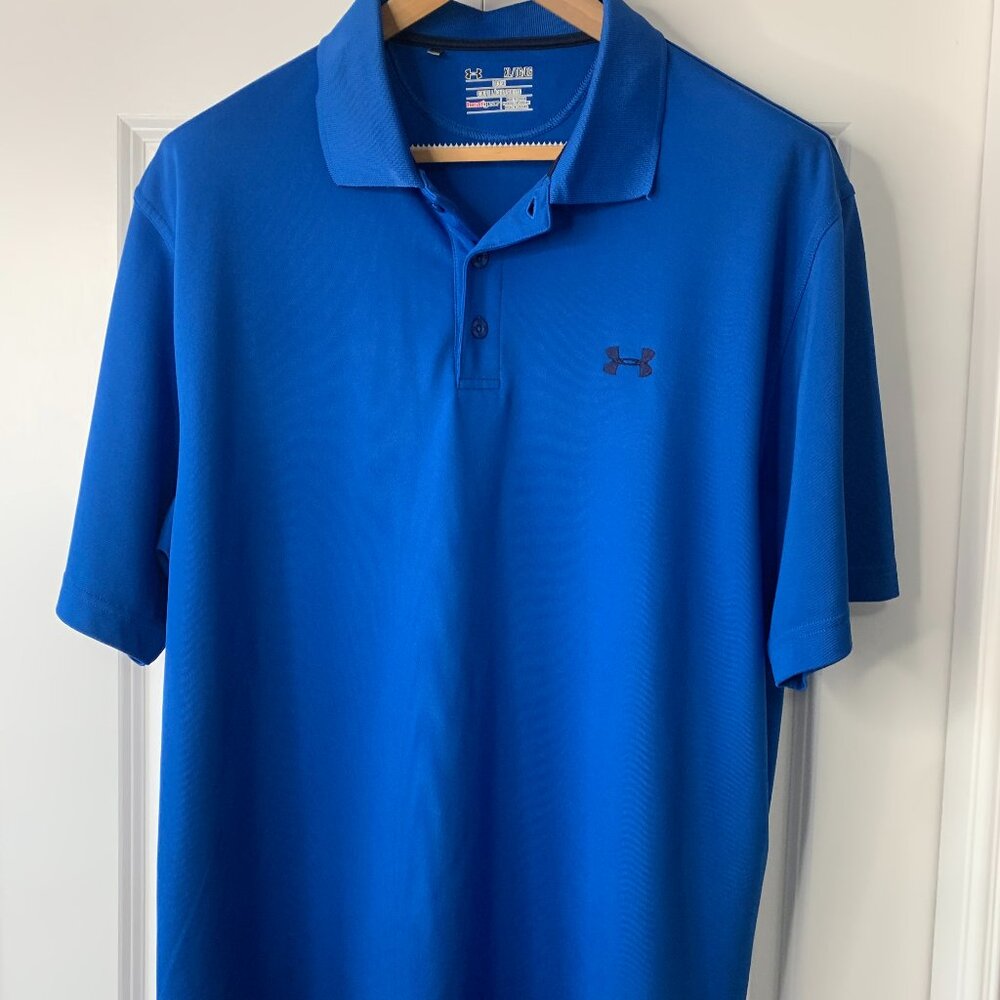 Under Armour Men’s HeatGear Golf Shirt – Blue – XL
